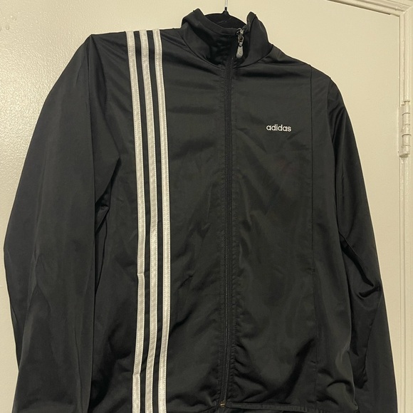 Adidas Women's Black jacket with Triple White Stripes - Picture 5 of 8
